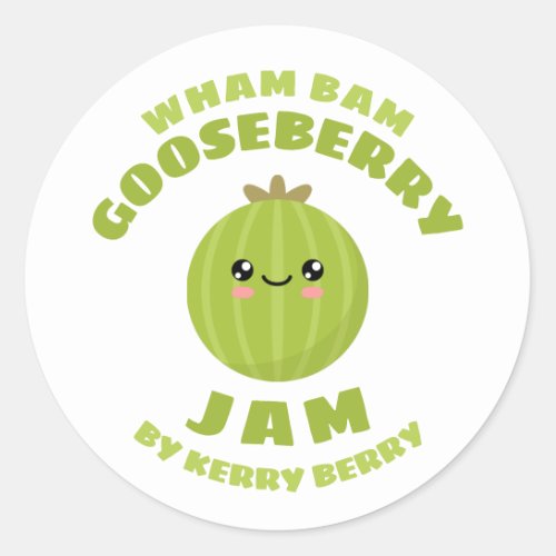 Kawaii Gooseberry Jam Classic Round Sticker