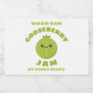 Kawaii Gooseberry Jam Food Label