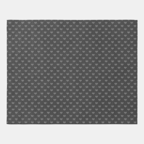 Kawaii goth cute gray flannel heart pattern black rug