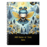 Kawaii Goth Girls Cute Personalized Gothic Chibi Notebook