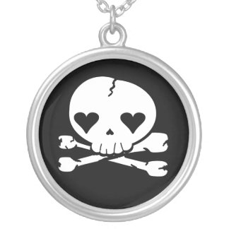 Kawaii Goth Lolita Skull Sterling Silver Necklace