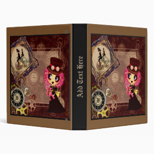 Kawaii goth lolita Steampunk PinkyP 3 Ring Binder