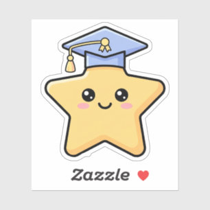 Kawaii Graduation Star Gold Cute You Did It Sticker
