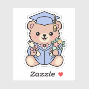 Kawaii Graduation Teddy Bear Diploma Cute Gift Sticker