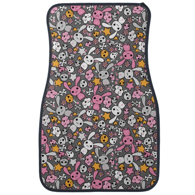 kawaii gray pattern car mat (Front)