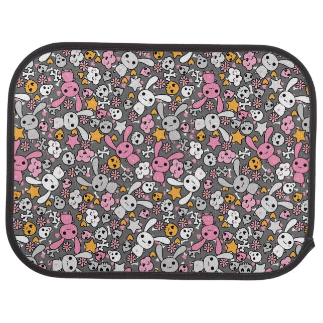 kawaii gray pattern car mat (Rear)