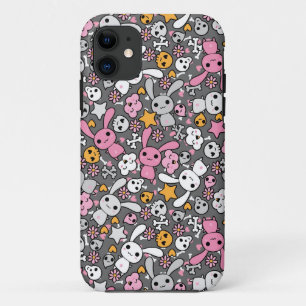 kawaii gray pattern iPhone 11 case