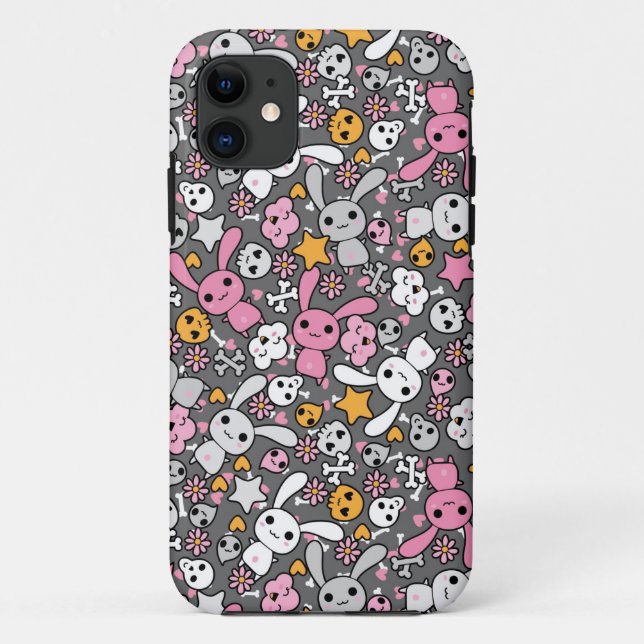 kawaii gray pattern Case-Mate iPhone case (Back)