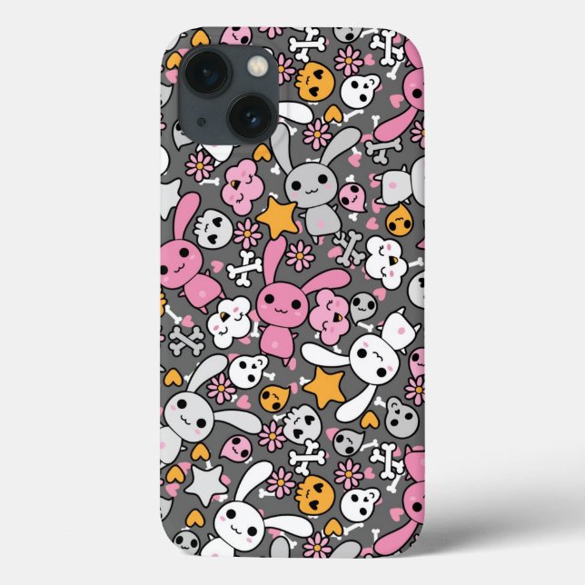 kawaii gray pattern Case-Mate iPhone case (Back)