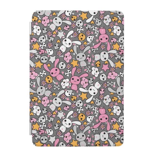 kawaii gray pattern iPad mini cover (Front)