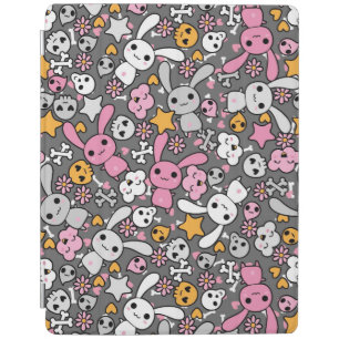 kawaii gray pattern iPad smart cover