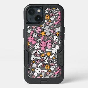 kawaii gray pattern iPhone 13 case