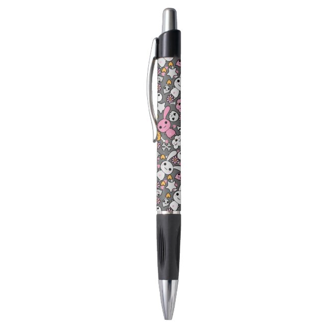 kawaii gray pattern pen (Top (Vertical))