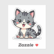 Kawaii Gray Tabby Kitten – Sleepy Pose