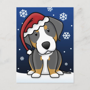 Kawaii Greater Swiss Mountain Christmas Postcard