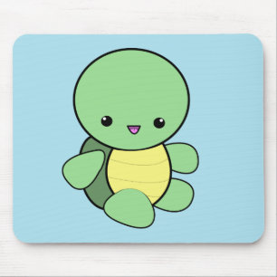 Kawaii green baby turtle mousepad