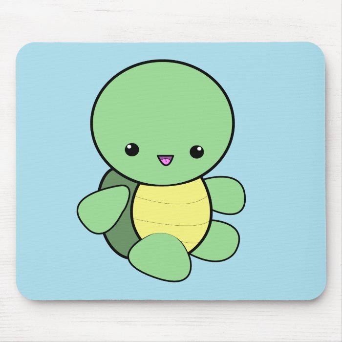 Kawaii green baby turtle mousepad