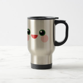 Kawaii Green Eyes Sweet Happy Face Delight Travel Mug