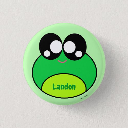 Kawaii Green Frog Cute Button