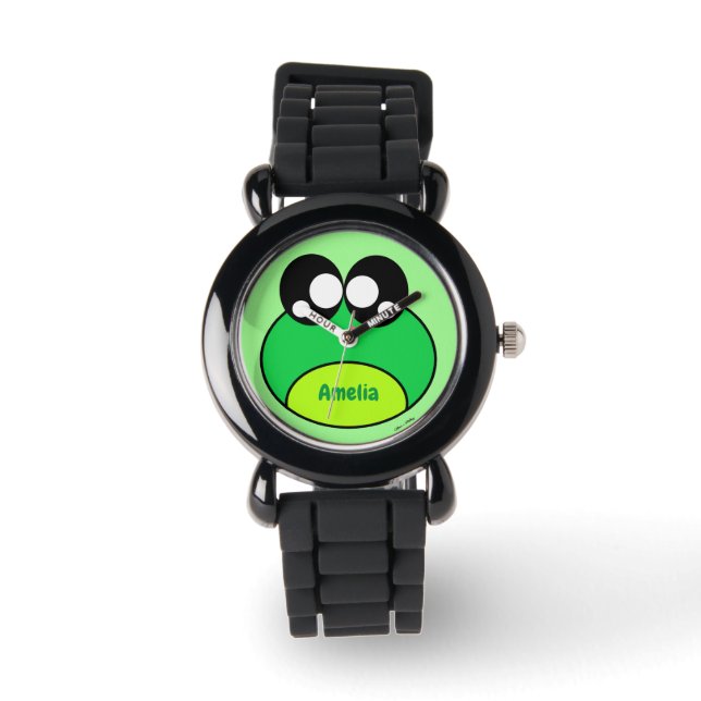 Kawaii Green Frog Cute Watch (Front)