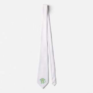 kawaii green monkey neck tie
