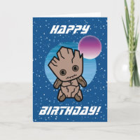 Kawaii Groot In Space Card