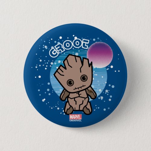 Kawaii Groot In Space Pinback Button