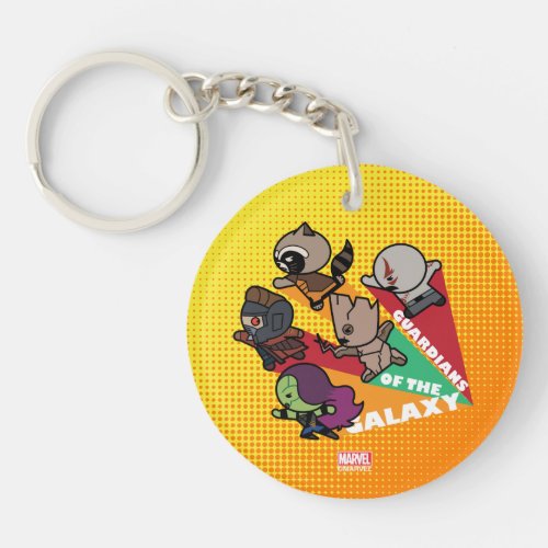 Kawaii Guardians of the Galaxy Group Jump Keychain