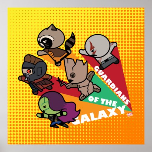 Kawaii Guardians of the Galaxy Group Jump Poster