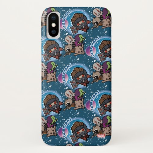 Kawaii Guardians of the Galaxy Pattern iPhone X Case