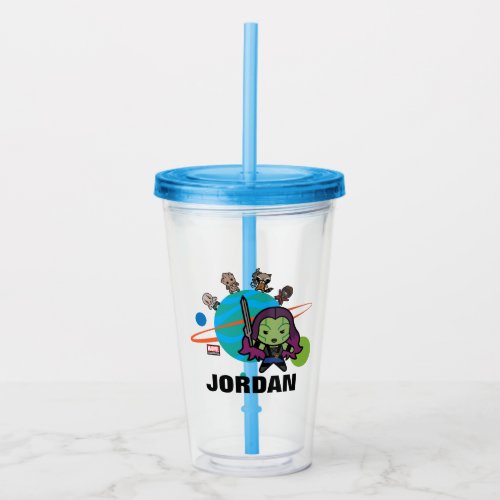 Kawaii Guardians of the Galaxy Planet Graphic Acrylic Tumbler