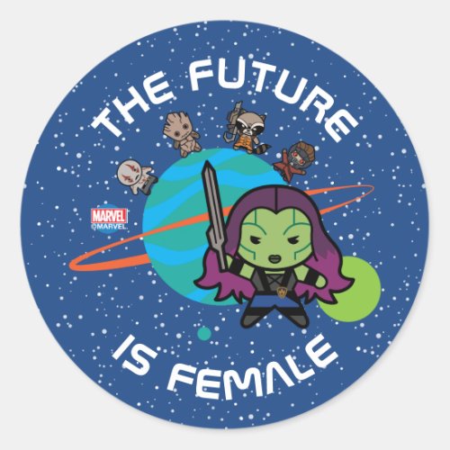 Kawaii Guardians of the Galaxy Planet Graphic Classic Round Sticker