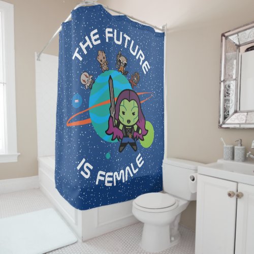 Kawaii Guardians of the Galaxy Planet Graphic Shower Curtain