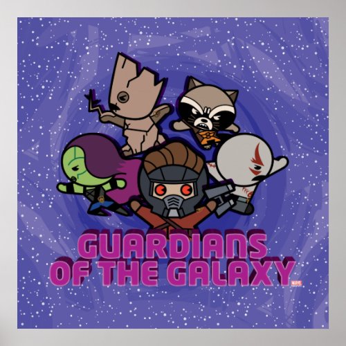 Kawaii Guardians of the Galaxy Swirl Graphic Poster