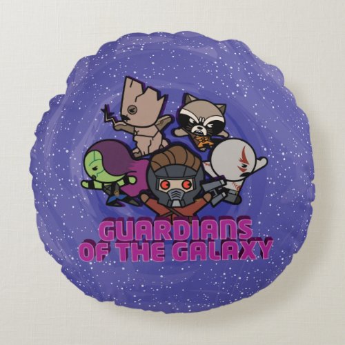 Kawaii Guardians of the Galaxy Swirl Graphic Round Pillow
