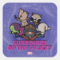 Kawaii Guardians of the Galaxy Swirl Graphic Square Sticker
