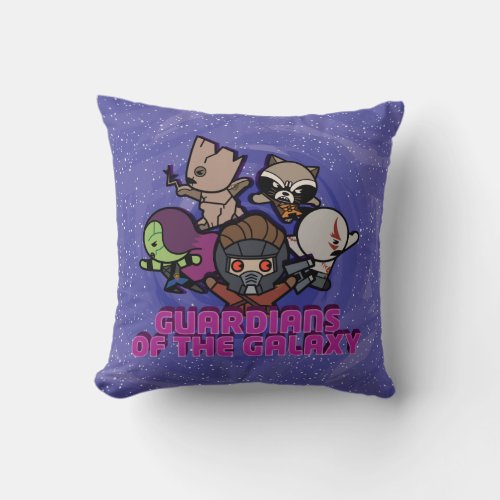 Kawaii Guardians of the Galaxy Swirl Graphic Throw Pillow