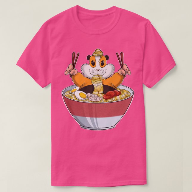 Kawaii Guinea Pig Ramen Noodles I Otaku Anime Guin T-Shirt (Design Front)