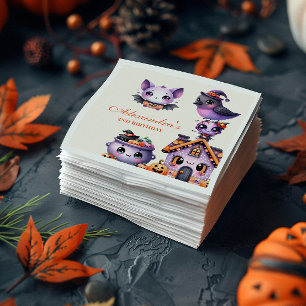 Kawaii Halloween 2nd Birthday Spooky Cute Pastel Napkins
