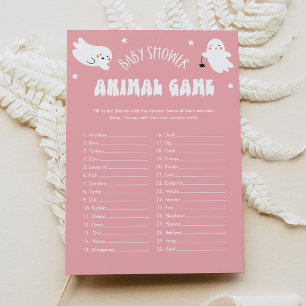 Kawaii Halloween Baby Animal Baby Shower Game Card