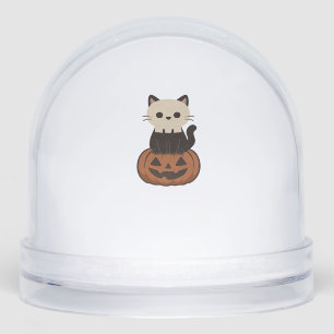 Kawaii Halloween Cat and pumpkin Oversized T-Shirt Snow Globe