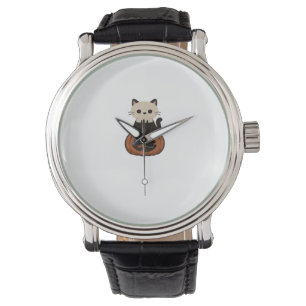 Kawaii Halloween Cat and pumpkin Oversized T-Shirt Watch