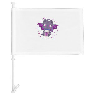 Kawaii Halloween Cat Boba Cute Anime Girls Teens H Car Flag