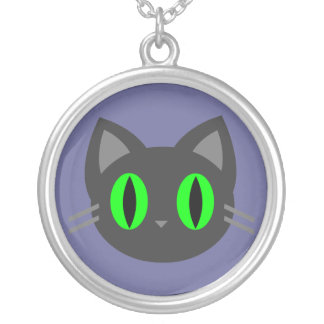 Kawaii Halloween Cat Sterling Silver Necklace