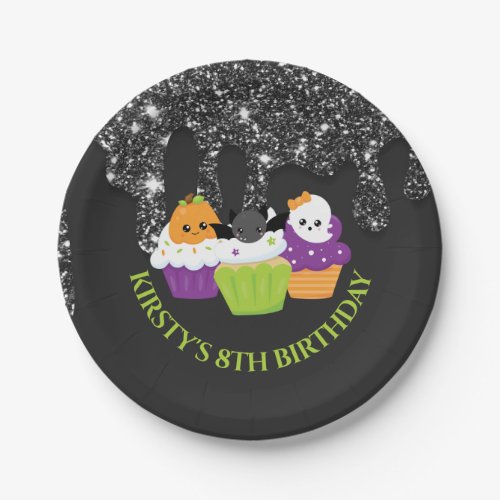 Kawaii Halloween Cupcakes Birthday Party Paper Plates