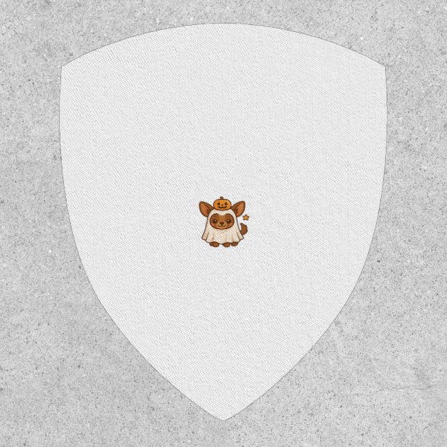 Kawaii Halloween Dog � Pumpkin Ghost Puppy Sticker Patch (Front)