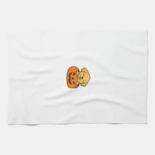 Kawaii Halloween Dog � Pumpkin Puppy Sticker Boxy Kitchen Towel