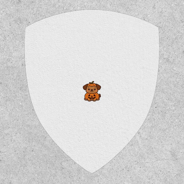 Kawaii Halloween Dog � Pumpkin Puppy Sticker Class Patch (Front)