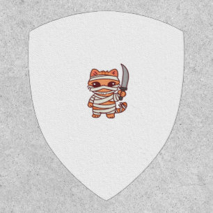 Kawaii Halloween Mummy Cat with Sword Classic T-Sh Patch