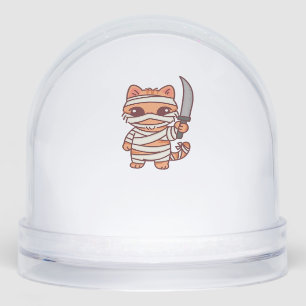 Kawaii Halloween Mummy Cat with Sword Classic T-Sh Snow Globe